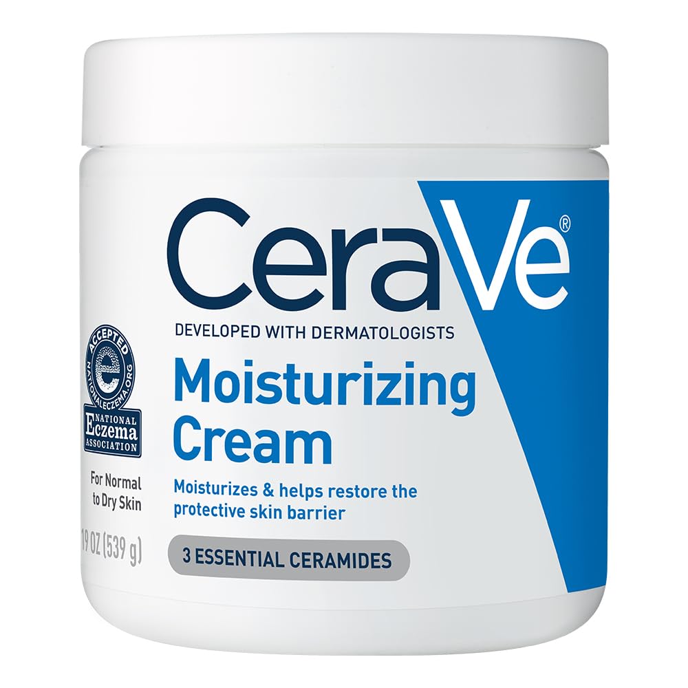 CeraVe Moisturizing Cream – Daily Face & Body Moisturizer with Ceramides & Hyaluronic Acid for Dry Skin (19 oz)