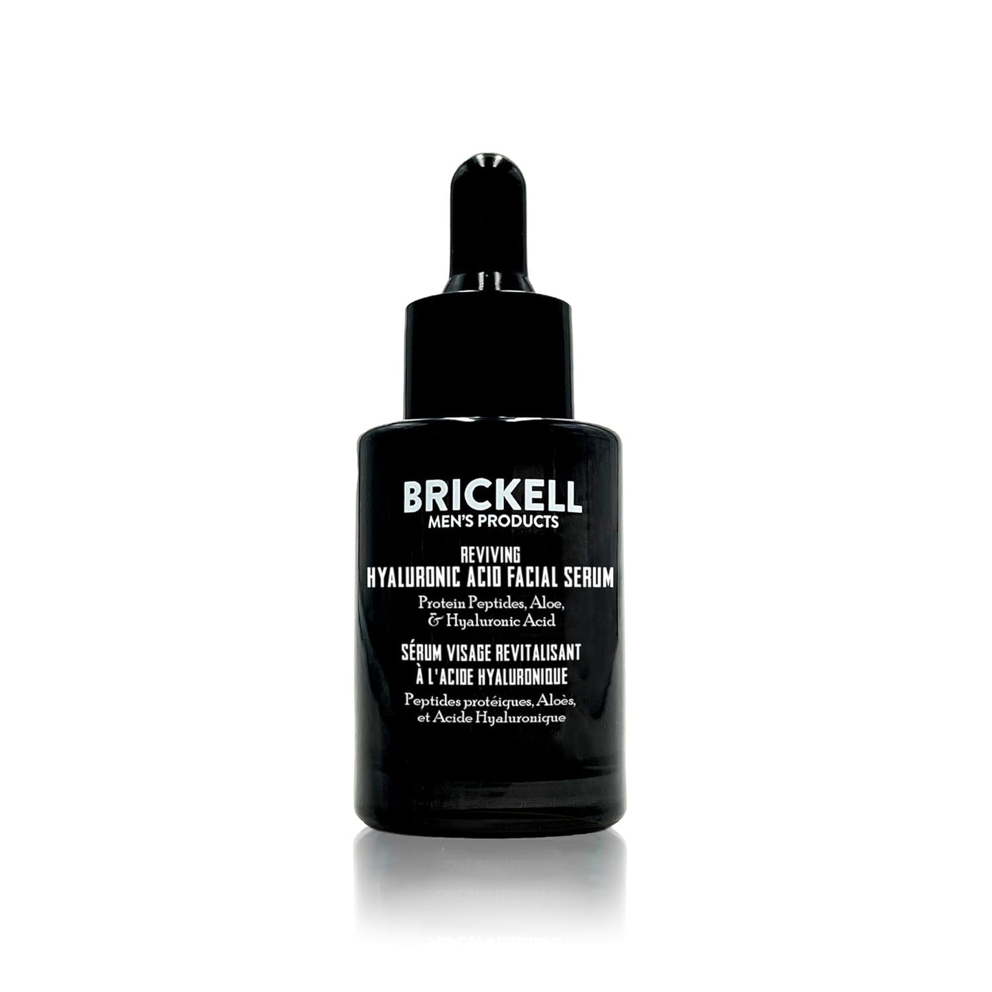 Brickell Men’s Reviving Hyaluronic Acid Facial Serum – Anti-Aging Hydration with Protein Peptides for Firmness, Wrinkles & Glow (1 oz)