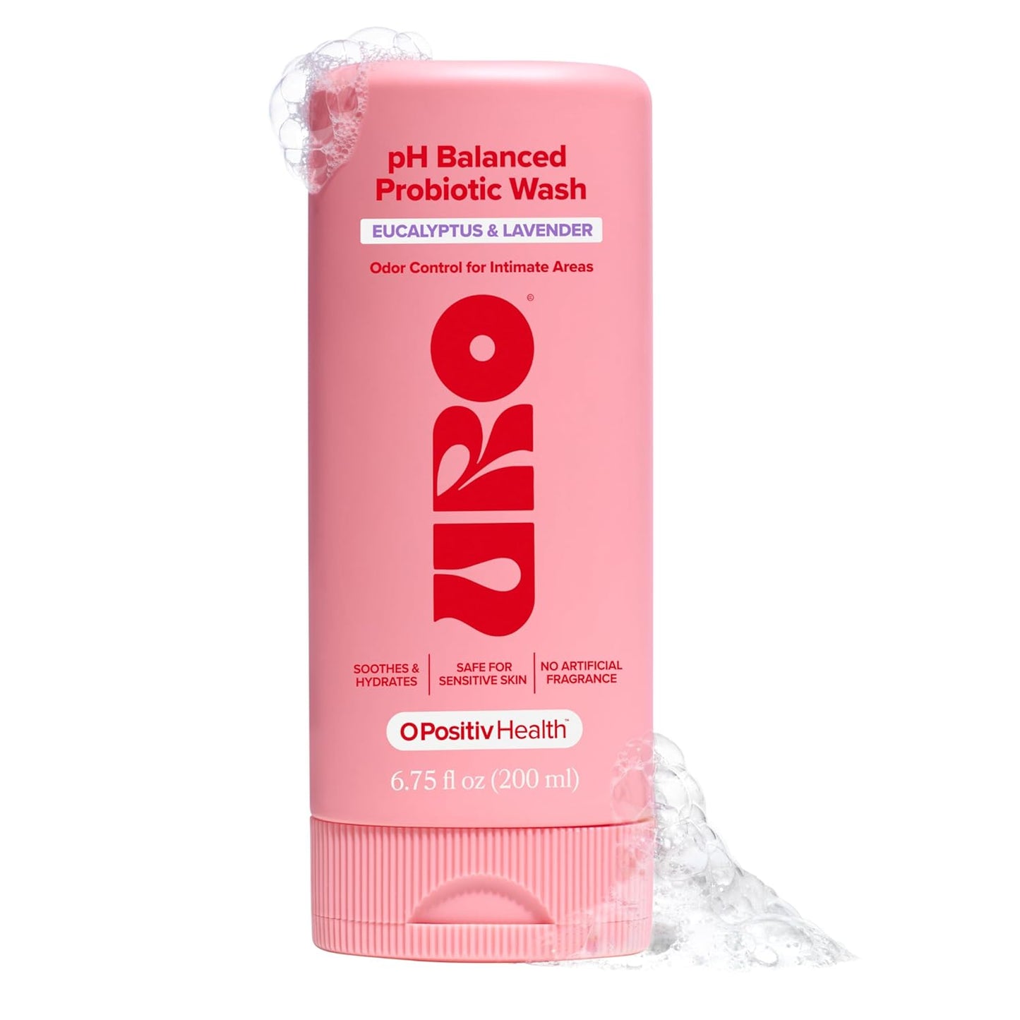 O Positiv URO pH-Balanced Probiotic Wash – Gentle Whole-Body Cleanser for Odor Control, pH Balance & Feminine Freshness (6.75 fl oz)