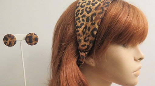 animal print headband and matchng earrings