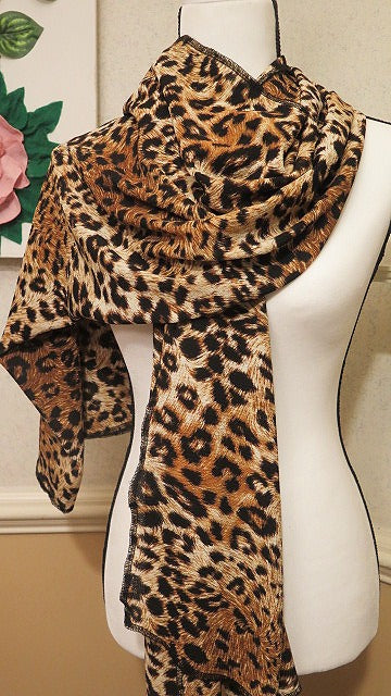 Handmade Large Leopard scarf for women.
