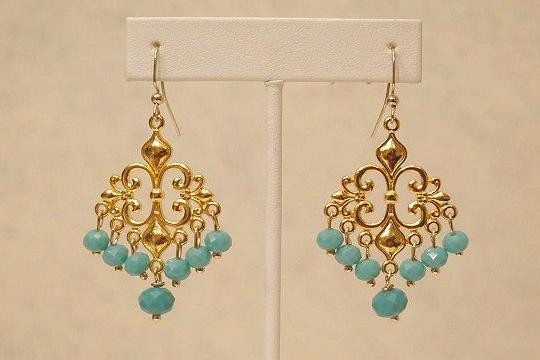 Blue turquoise Chandelier Earring