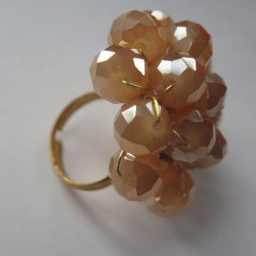 Brown Gold Cluster Ring