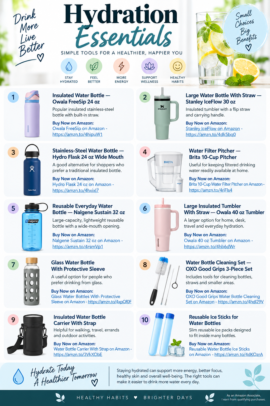 Hydration Essentials: Water Bottles, Tumblers & Hydration Accessories