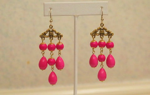 Fuchsia Vintage Inspired earring