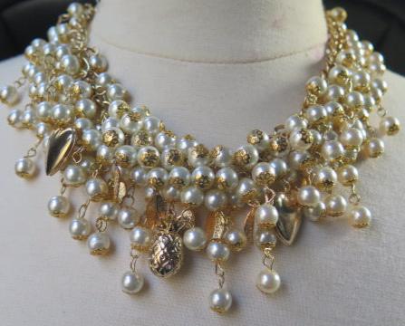 Handmade Pearl cluster Necklace