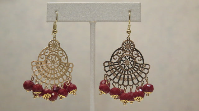 Red Chandelier Earring for Women/Red Summer Earring/ Red Party Earring