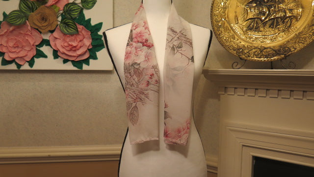 Handmade Scarf For Women/ Scarf For Women/ Pink Floral Scarf For Women/ Handmade floral Scarf/ Pink Scarf