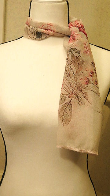 Handmade Scarf For Women/ Scarf For Women/ Pink Floral Scarf For Women/ Handmade floral Scarf/ Pink Scarf