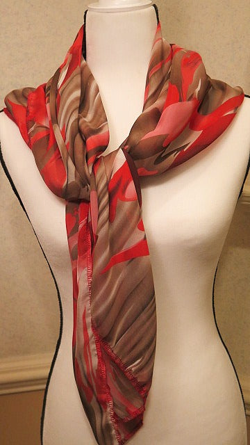 Red Colorful Scarf For Women/ Handmade Scarf/ Scarf For Women