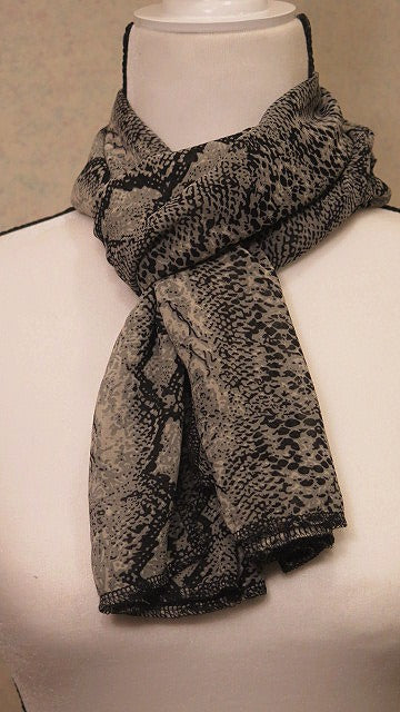 Greyish Animal Print Scarf/ Handmade Animal Print Scarf/ Scarf For Women