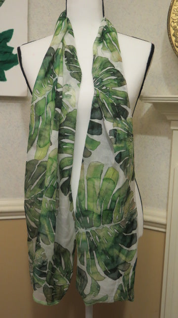 Handmade Green Leaf Scarf/ Handmade Scarf For Women