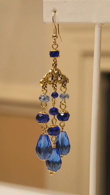 Blue Chandelier Earring/ Handmade Earring For Women/Blue Earring