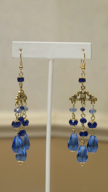 Blue Chandelier Earring/ Handmade Earring For Women/Blue Earring