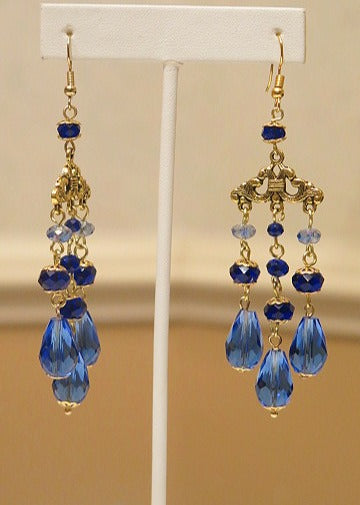 Blue Chandelier Earring/ Handmade Earring For Women/Blue Earring