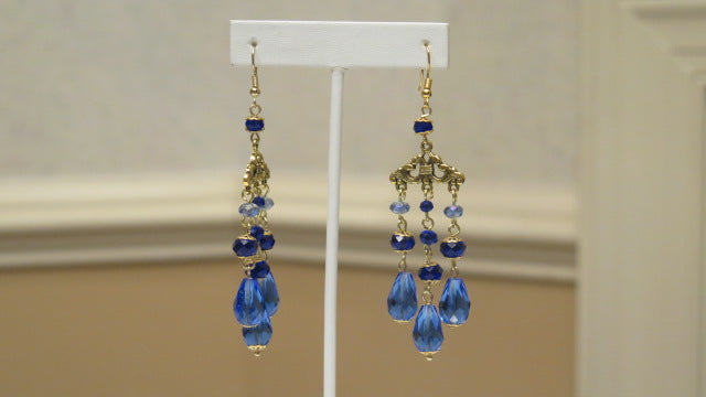 Blue Chandelier Earring/ Handmade Earring For Women/Blue Earring