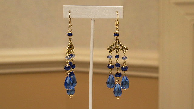 Blue Chandelier Earring/ Handmade Earring For Women/Blue Earring
