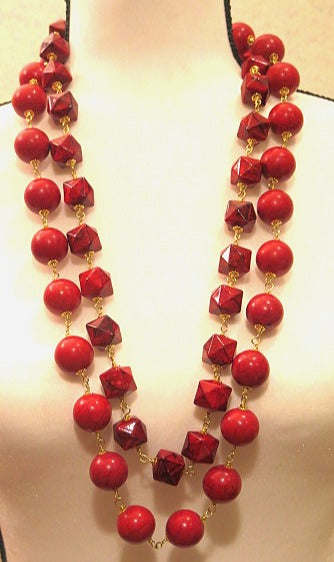Handmade Red Necklace/ Red Necklace / Red Beads Necklace/ Handmade Neckace For women