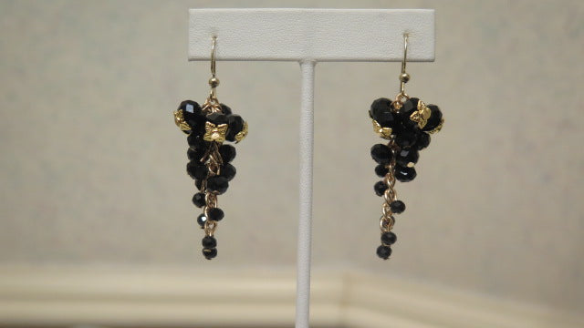 Dark Purple Grape-Inspired Cluster Earrings for Women