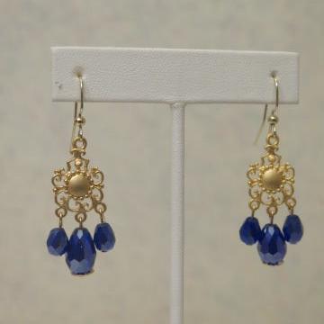 Blue Earring/ Chandelier Blue Earring/ Vintage Inspired Blue earring