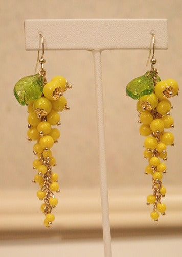 Yellow Cluster /Grape Inspired Earring / For Professional Women/ For Special Occassions