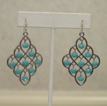 Turquoise Blue Silver Earring /Silver Summer Earring/ Blue Earring