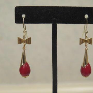Red Classic Earring/ For Professional Woman/ Red classic Earring