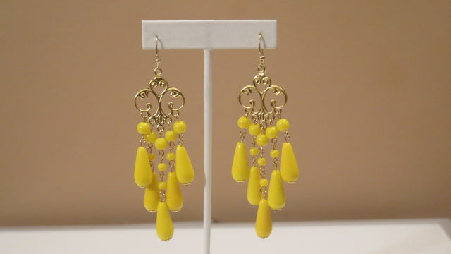 Yellow Chandelier Earring/Summer Earrings/ For Professional women/ Every occassion