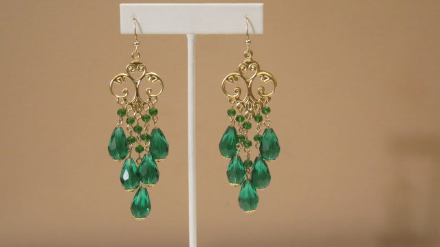 Green Gold Earring/ For Women/ For Special Occassion