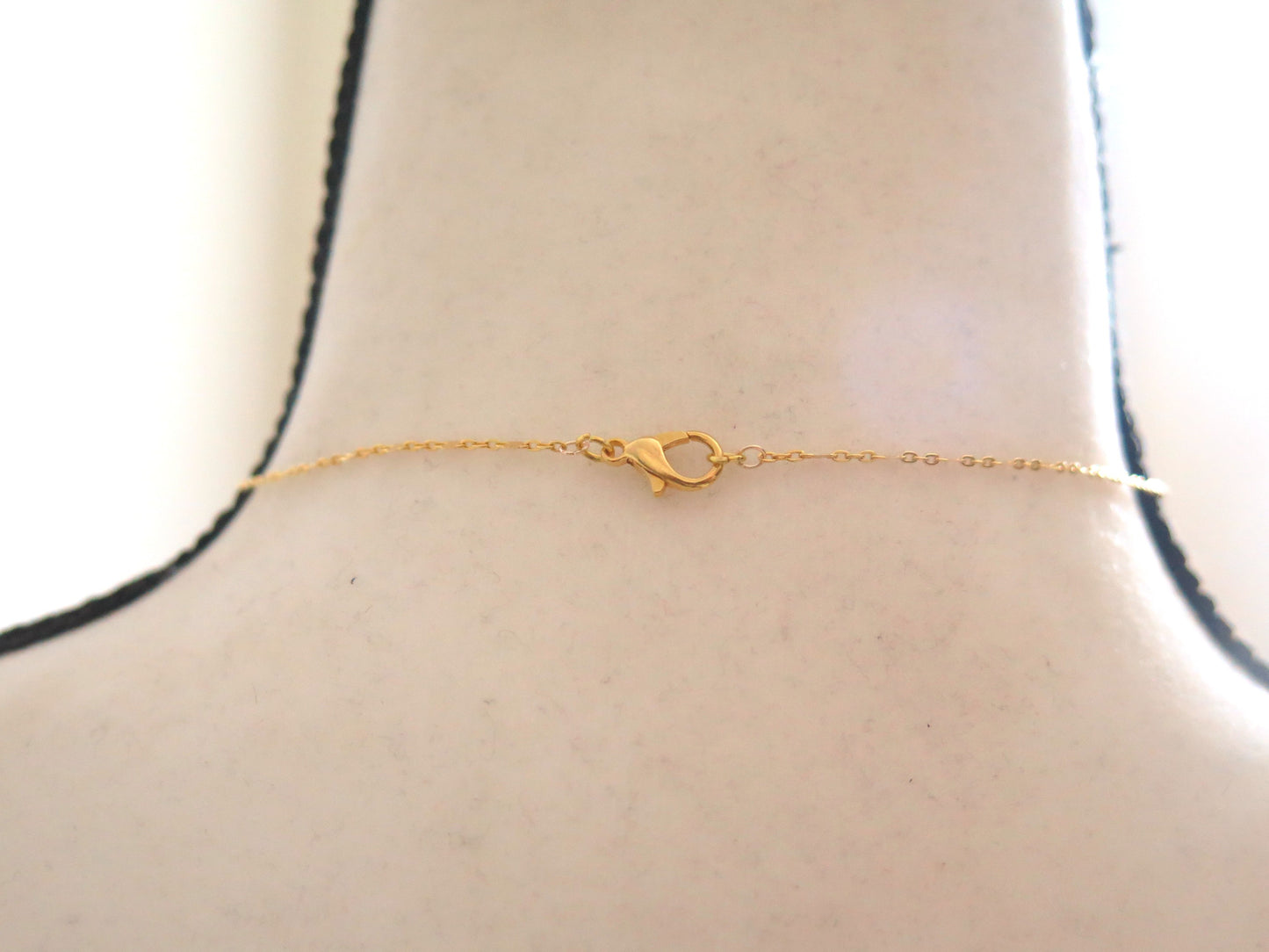 Gold Necklace with Sparkling Red Pendant for Women