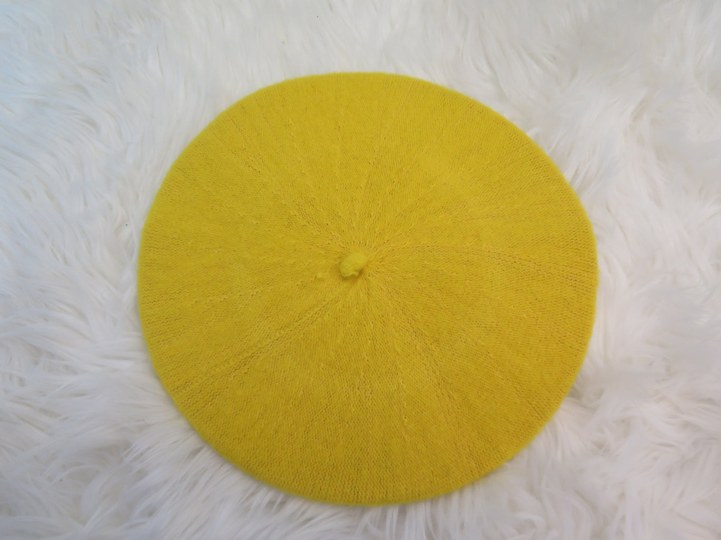 Yellow Flower Beret/ Yellow Double Flower Beret/ Yellow Beret/ Yellow Wool French Beret / Yellow Beret For Women