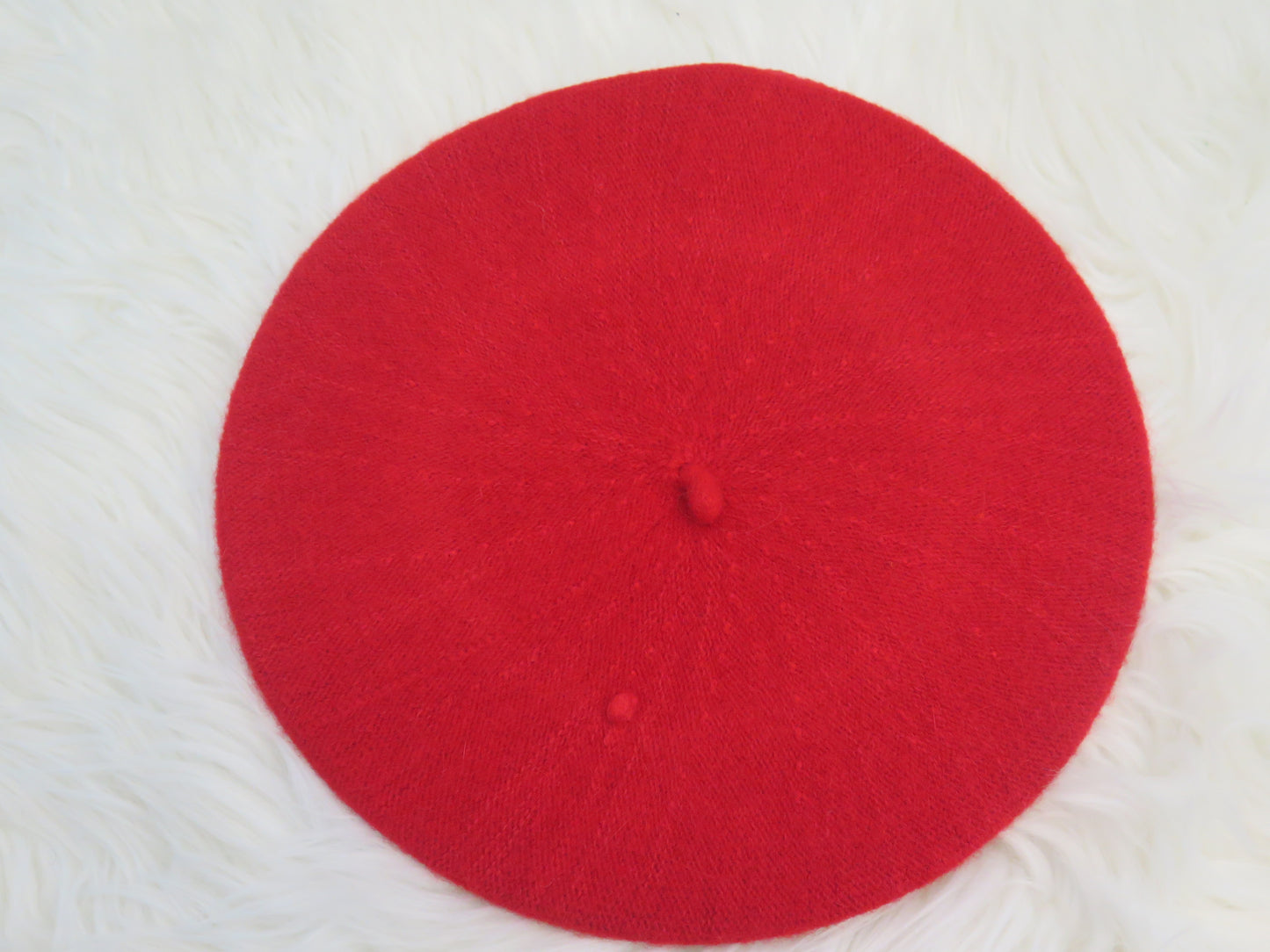 Red Flower Beret/Red Beret/ Red French Wool Beret/ Red French Felt Beret/ Red Beret For Women