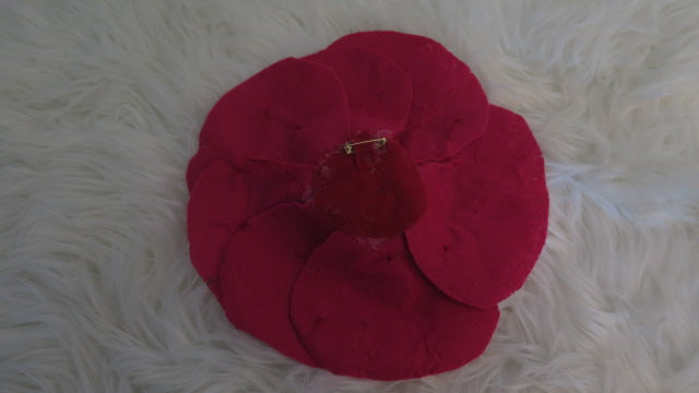 Large Red Flower Brooch/ Red Flower Fabric Brooch/ Red Brooch/ Red Flower Brooch