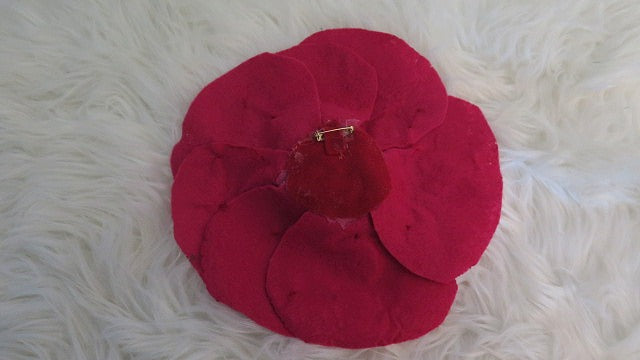 Large Red Flower Brooch/ Red Flower Fabric Brooch/ Red Brooch/ Red Flower Brooch