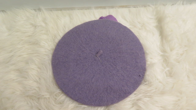 Purple Flower French Wool Beret for Women