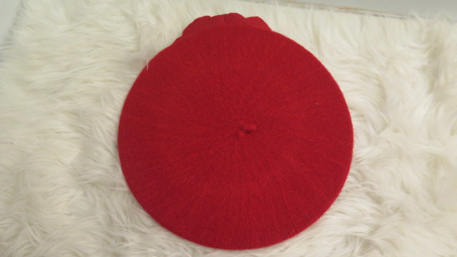 Red Flower Beret/ Red Flower Beret/ Red Flower wool Beret/ Red Wool Beret/ Red Beret