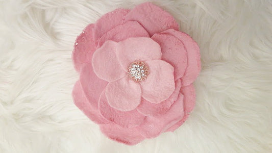 Pink Felt Flower Brooch/ Pink Flower Brooch/ Pink Brooch