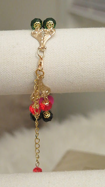 Long Colorful Double Summer Jewelry Set/ Summer Necklace Bracelet Set/ Colorful Pendant Necklace and Bracelet