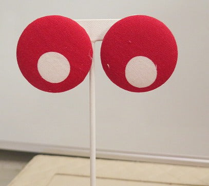 Red White Polka Dot Headband & Earring/ Red White Headband and Earring/ Red White Hair accessory