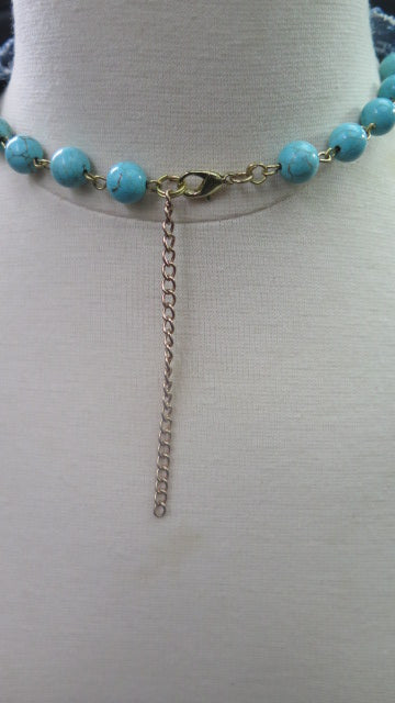 Denim Chocker Necklace/ Flower Denim Necklace/ Chocker Denim Necklace/ Denim Necklace
