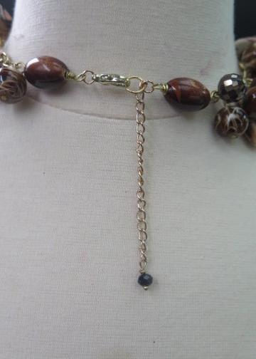 Variety Brown Beads Cluster/ Colorful Brown Beads Necklace/ Brown Necklace