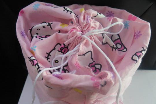 Pink Flower Bag/ Pink Round Pink Floral Bag / Multifunctional Bag/ Toiletry Bag