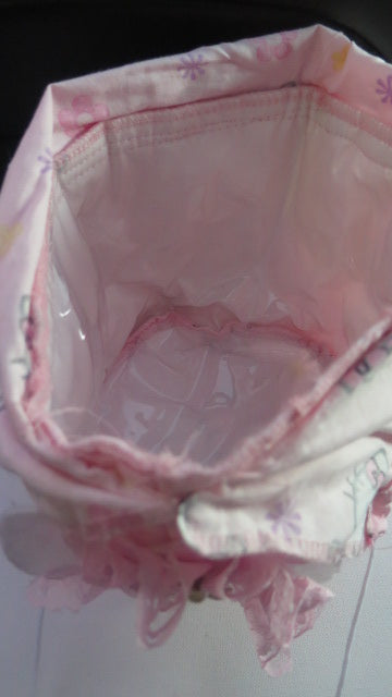 Pink Flower Bag/ Pink Round Pink Floral Bag / Multifunctional Bag/ Toiletry Bag
