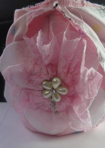Pink Flower Bag/ Pink Round Pink Floral Bag / Multifunctional Bag/ Toiletry Bag