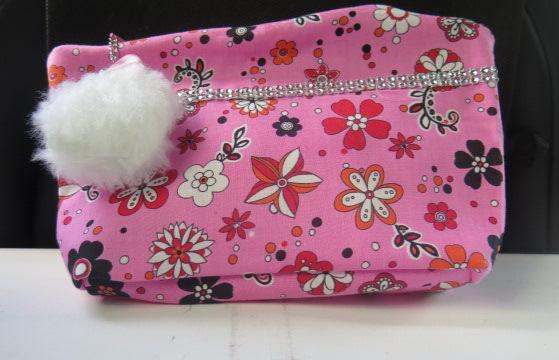 Two Floral Pink bags/ Pink Floral Makeup Bag/ Pink Traveling Pouch Bags/ Travel Cosmetic Puch Bag/ Zipper Pouch/ Zipper Pouch