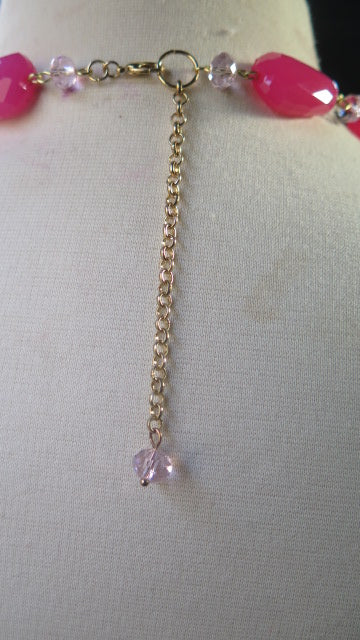 Pink Jewelry Set: Necklace & Earring/ Pink Jewelry/ Handmade Pink Jewelry Set