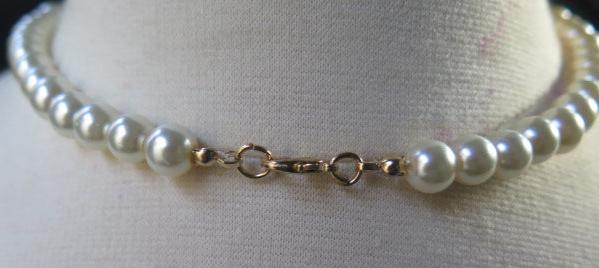 Pearl Chocker Pearl Necklace with Blue White Pendant/ Pearl Blue Necklace/ Pearl Chocker Necklace