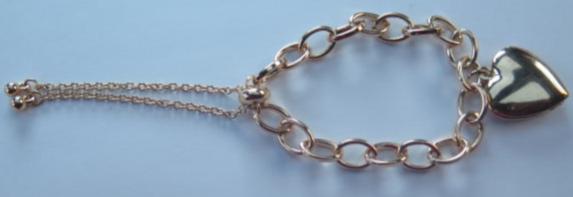 Gold Heart-shape Bracelet/ Gold Bracelet