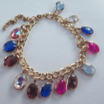 Colorful Charm Bracelet/ Multicolor Charm Bracelet/ Gold Charm Bracelet for Women