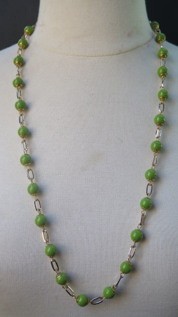 Lemon Green Jewelry Set/ Green Necklace and Earring Set/ Green Jewelry Set/ Lemon Green Necklace and Matching Earring Set,
